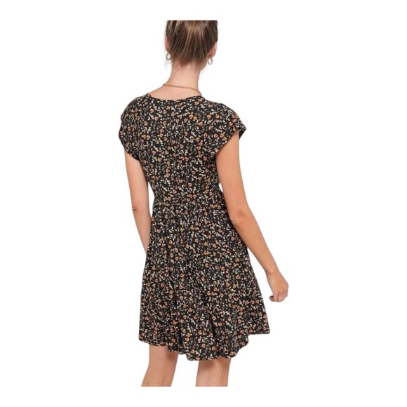 Urban Outfitters Julia Ditsy Floral Short Sleeve Tiered Mini Dress Women's XS - Picture 2 of 9